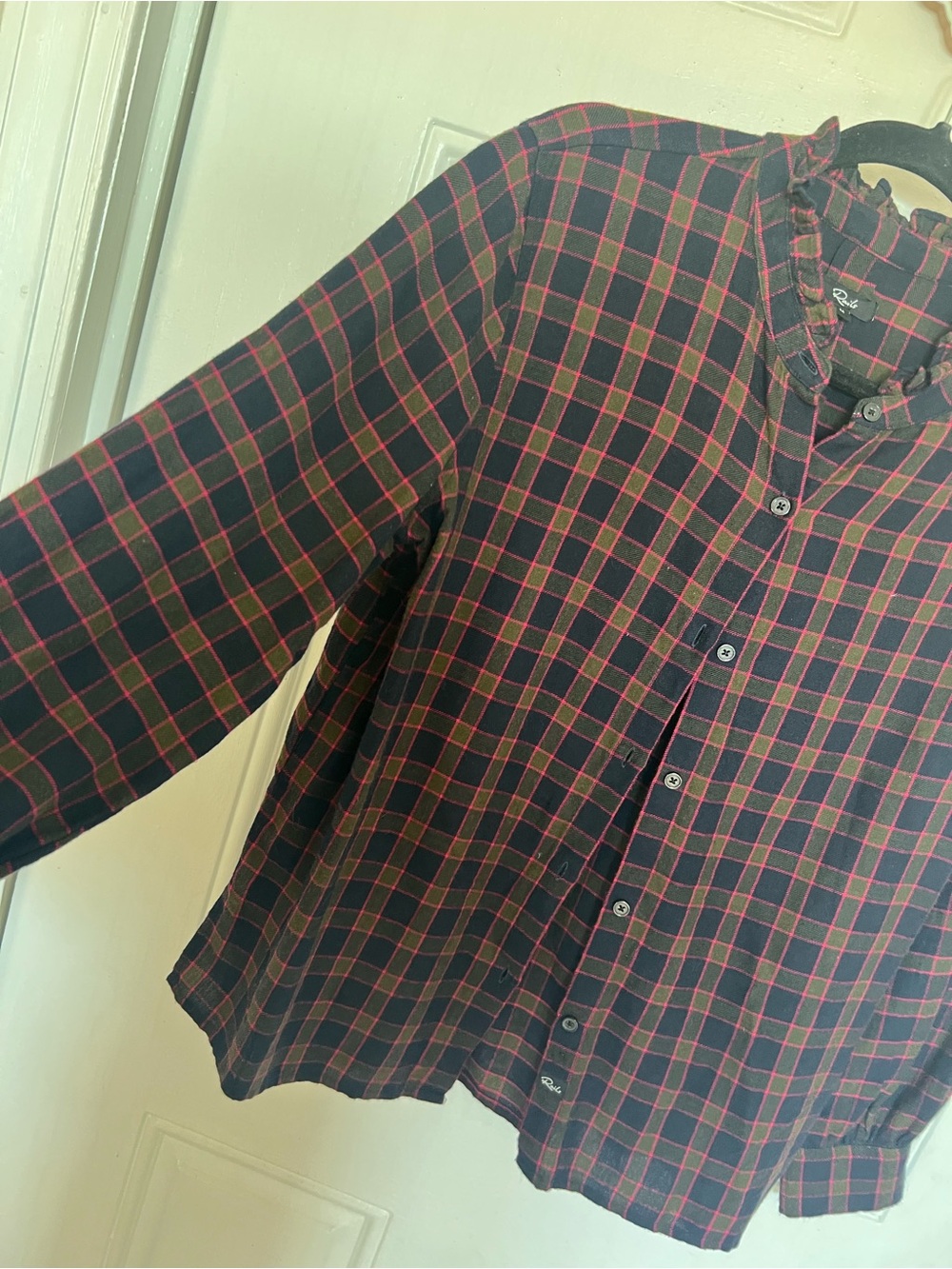 Rails | Plaid Ruffle Neck Top - Picture 3 of 5
